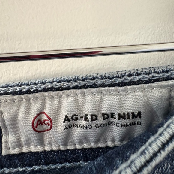 AG Adriano Goldschmied Blue Distressed Pencil Skirt - Picture 3 of 8